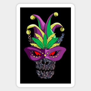 Creepy Mechanical Skull In Mask Carnival Party Mardi Gras Magnet